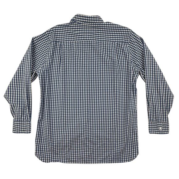 Southern Tide Shirt Navy Blue White Gingham Check Button Down Mens Large - Picture 6 of 10